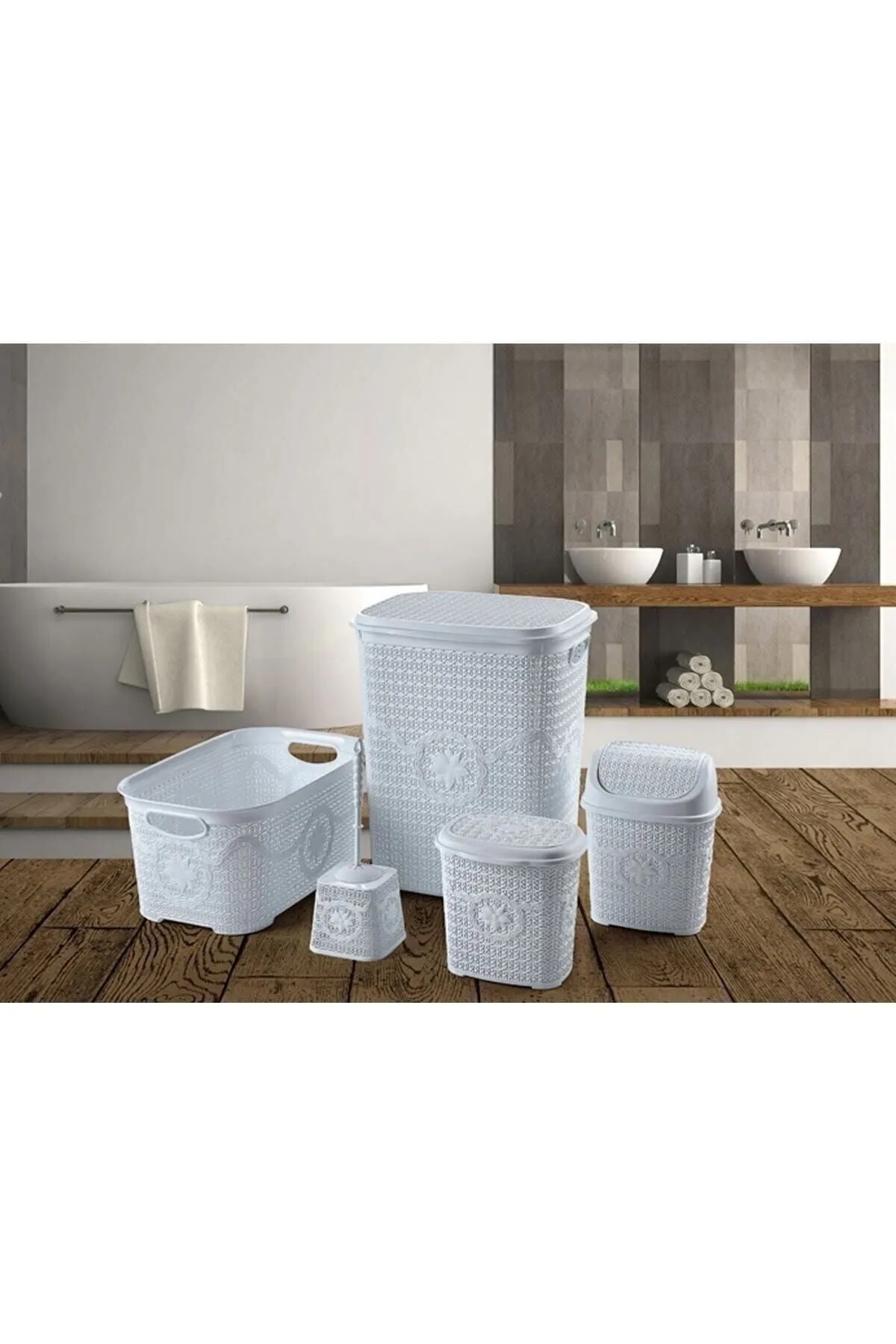 Çeyiz Seti Rattan 5 Parça Örgülü Çeyiz Seti