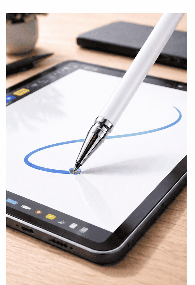 Realme C51 Uyumlu Dokunmatik Stylus Kalem Disk Uçlu Hassas Beyaz Tablet Telefon Çizim Kalemi