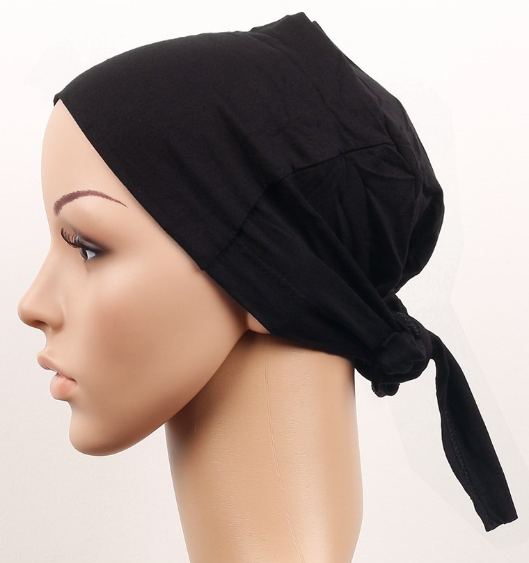 Dikişsiz Bağlamalı Tesettür Bone - Bağlamalı Bandana