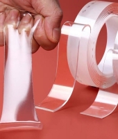 2 metre x 3 cm Şeffaf Güçlü Nano Çift Taraflı Silikon Jel Yapıştırıcı Bant