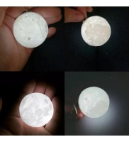 3D Led Anahtarlık  Moon Lamba Işıklı Ay Anahtarlık