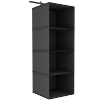 4 Gözlü Dolap Organizer - Siyah