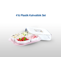 4 lü Kahvaltılık Seti - Pembe