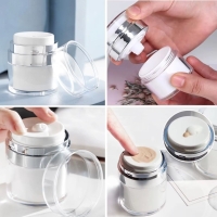 50 ML Doldurulabilir Pompalı Vakumlu Krem Fondoten Sıvı Kozmetik Şişesi Akrilik