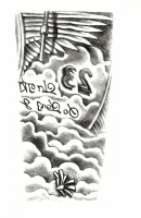 Bulutlar Melek Kanatları Geçici Dövme Şablonu Büyük Boy