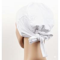 Dikişsiz Bağlamalı Tesettür Bone - Bağlamalı Bandana Beyaz