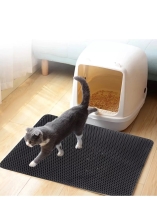 Elekli Kedi Tuvalet Önü Paspası - Siyah