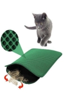 Elekli Kedi Tuvalet Önü Paspası - Yeşil