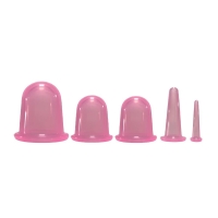 Hacamat Kupası Seti Silikon - 5li Set - Selülit Masaj Seti