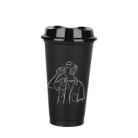 Kahve Bardağı - Kapaklı Siyah 473 ml
