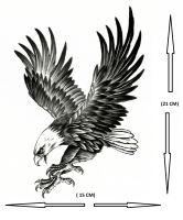 Kartal Geçici Dövme Şablonu Büyük Boy