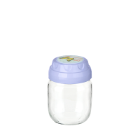 3lü Set Vintage Dekoratif Desenli Cam Kavanoz 425ml - 14,3 oz