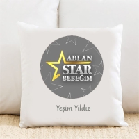 Ablan Star Bebeğim Kişiye Özel Yastık Kılıfı Pi68
