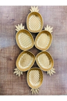Ananas Ve Yaprak Model  Çerezlik - Sunumluk Gold  6 Lı Set