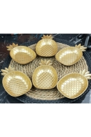 Ananas Ve Yaprak Model  Çerezlik - Sunumluk Gold  6 Lı Set