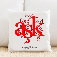 AŞK Kişiye Özel Yastık Kılıfı Pi237
