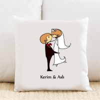 Gelin & Damat Kişiye Özel Yastık Kılıfı Pi212