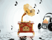 Gramofon Şeklinde Takı Çekmeceli Müzik Kutusu - 2