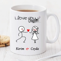 I Love You Kişiye Özel Kupa Pi154