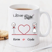 I Love You Kişiye Özel Kupa Pi156