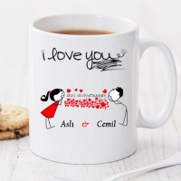 I Love You Kişiye Özel Kupa Pi167