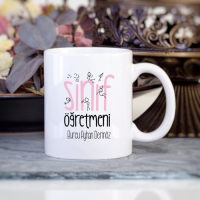 Kişiye Özel Sınıf Öğretmeni Kupa Bardak (Pembe)