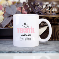 Kişiye Özel Tekstil Mühendisi Kupa Bardak - Pembe