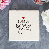 Kişiye Özel Hemşire I am a Nurse Taş Bardak Altlığı