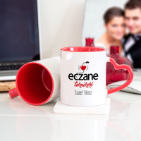 Kişiye Özel Eczane Teknikeri Kalpli Kupa Bardak