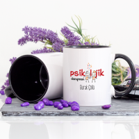 Kişiye Özel Kırmızı Tasarımlı Psikolojik Danışman Kupa Bardak - Lacivert