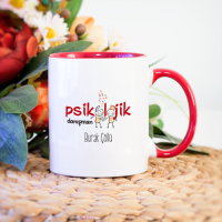 Kişiye Özel Kırmızı Renkli Psikolojik Danışman Kupa Bardak
