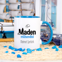 Kişiye Özel Mavi Renkli Maden Mühendisi Kupa Bardak