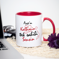 Kişiye Özel Kırmızı Renkli Kalbimin Tek Sahibi Kupa Bardak