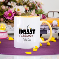 Kişiye Özel İnşaat Mühendisi Kupa Bardak - Sarı
