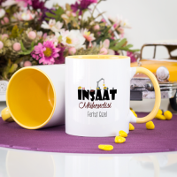 Kişiye Özel İnşaat Mühendisi Kupa Bardak - Sarı