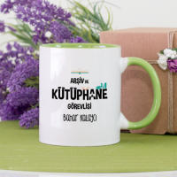 Kişiye Özel Arşiv ve Kütüphane Görevlisi Kupa Bardak - Yeşil