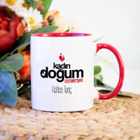 Kişiye Özel Kadın Doğum Uzmanı Kupa Bardak - Kırmızı
