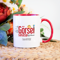 Kişiye Özel Görsel Sanatlar Öğretmeni Kupa Bardak - Kırmızı