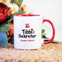 Kişiye Özel Tıbbi Sekreter Kupa Bardak - Kırmızı