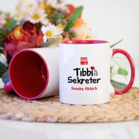 Kişiye Özel Tıbbi Sekreter Kupa Bardak - Kırmızı