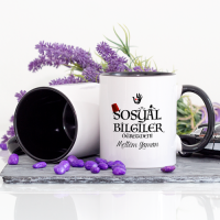 Kişiye Özel Lacivert Renkli Sosyal Bilgiler Öğretmeni Kupa Bardak