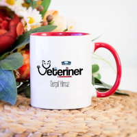 Kişiye Özel Veteriner Hekim Kupa Bardak - Kırmızı