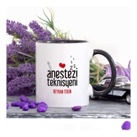 Kişiye Özel Lacivert Renkli Anestezi Teknisyeni Kupa Bardak