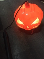 Led Işıklı ve Sesli Saplı Balkabağı Turuncu  Dekor Süs- Halloween Cadı Konsept