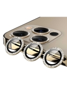 Lens Koruyucu Apple Iphone 13 Pro Uyumlu Kamera Koruyucu Gümüş Taşlı