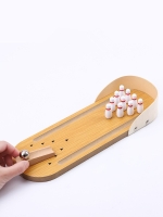 Mini Parmak Bowling Oyunu - Doğal Ahşap