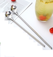 Paslanmaz Metal 2 li Kaşıklı Pipet Fırça Seti