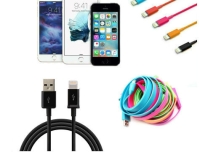 Renkli iPhone 5 5S 6 6S USB Data Kablosu - Siyah