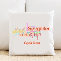 Sevgililer Günün Kutlu Olsun Kişiye Özel Yastık Kılıfı Pi62