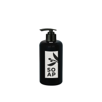 Sıvı Sabunluk Yuvarlak Plastik Pompalı 500 ML - Siyah